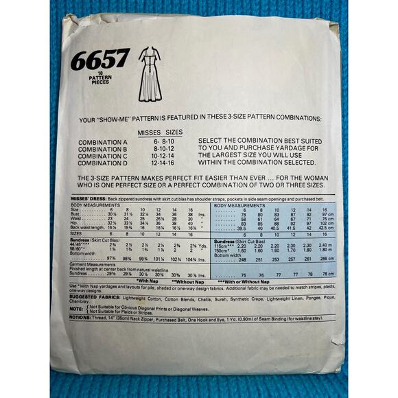 McCalls 6657 Sewing pattern apron dress fit and flare size 8 10 12 - Picture 3 of 7